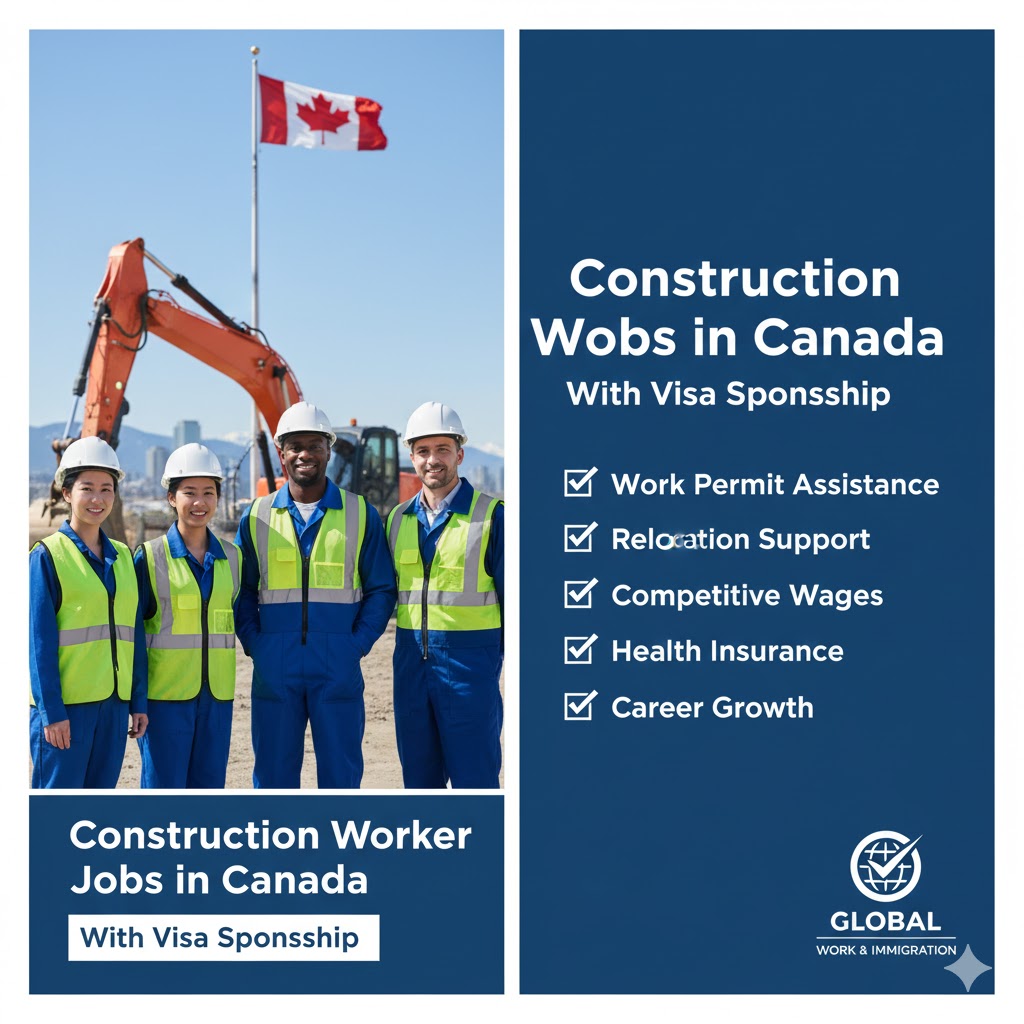 Construction Worker Jobs in Canada with Visa sponsorship