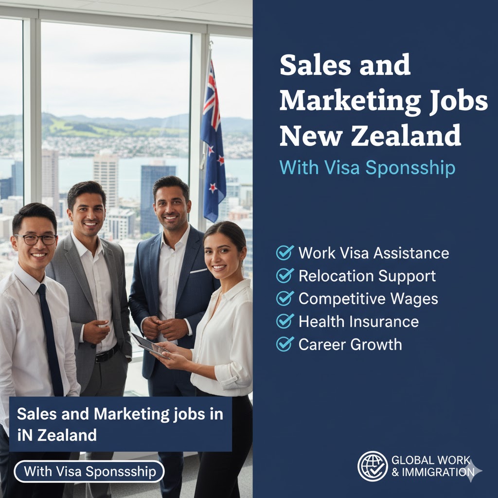 Sales and Marketing jobs in New Zealand with Visa sponsorship