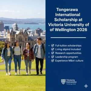 Study in New Zealand: Tongarewa International Scholarship 2026 at Victoria University of Wellington